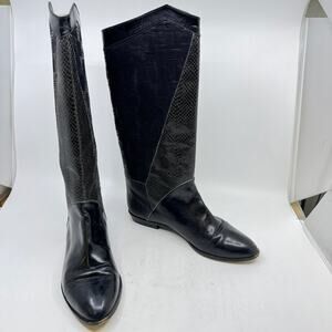 Vintage STUART WEITZMAN for Mr. Seymour Patchwork Snakeskin Knee-high Boots